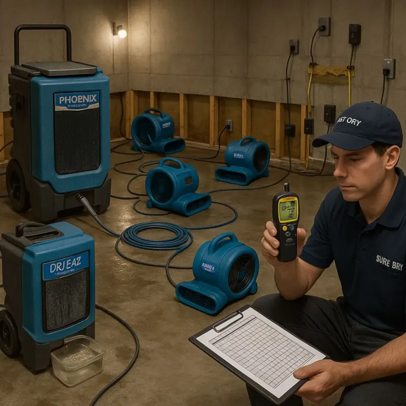 Structural Drying and Dehumidification process in Cane Savannah, SC
